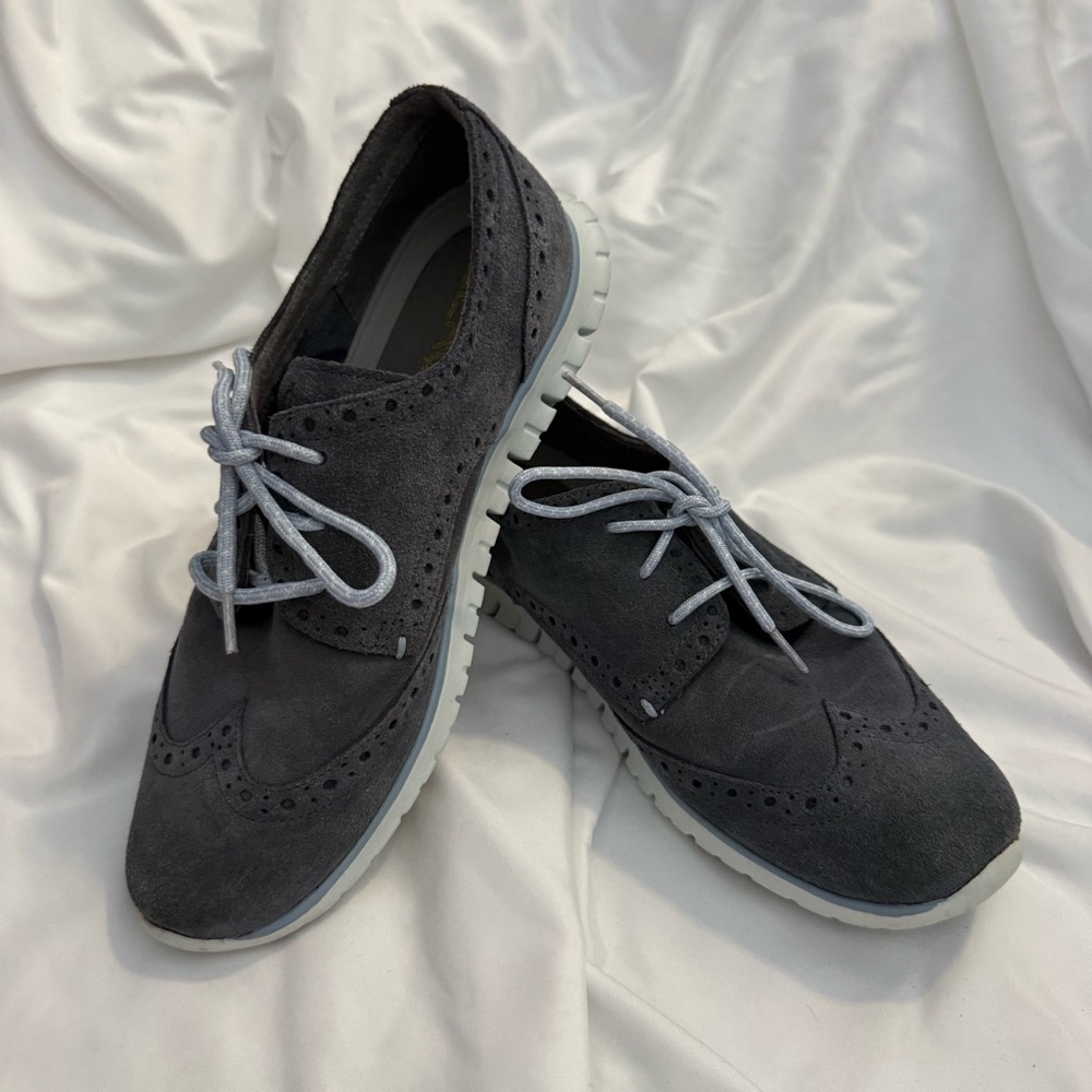 EUC Cole Haan ZEROGRAND Suede Wingtip Oxford Lace-up Shoes